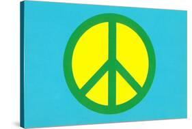 Yellow Green and Blue Peace Sign-null-Stretched Canvas