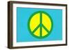 Yellow Green and Blue Peace Sign-null-Framed Art Print