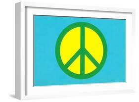 Yellow Green and Blue Peace Sign-null-Framed Art Print