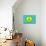 Yellow Green and Blue Peace Sign-null-Mounted Art Print displayed on a wall