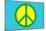 Yellow Green and Blue Peace Sign-null-Mounted Art Print