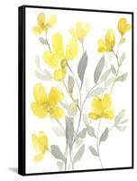 Yellow & Grey Garden I-Jennifer Goldberger-Framed Stretched Canvas