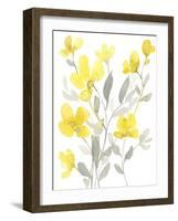 Yellow & Grey Garden I-Jennifer Goldberger-Framed Art Print