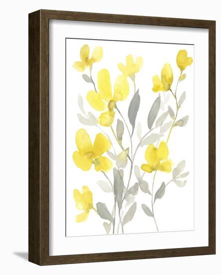 Yellow & Grey Garden I-Jennifer Goldberger-Framed Art Print