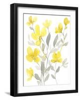 Yellow & Grey Garden I-Jennifer Goldberger-Framed Art Print