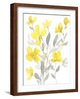 Yellow & Grey Garden I-Jennifer Goldberger-Framed Art Print