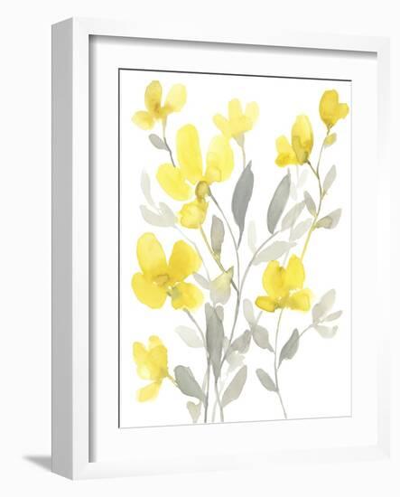 Yellow & Grey Garden I-Jennifer Goldberger-Framed Art Print