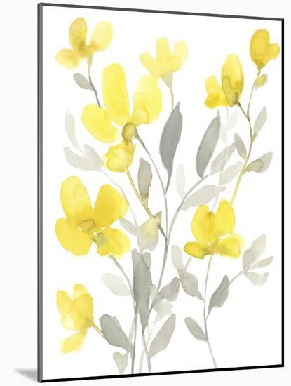 Yellow & Grey Garden I-Jennifer Goldberger-Mounted Art Print