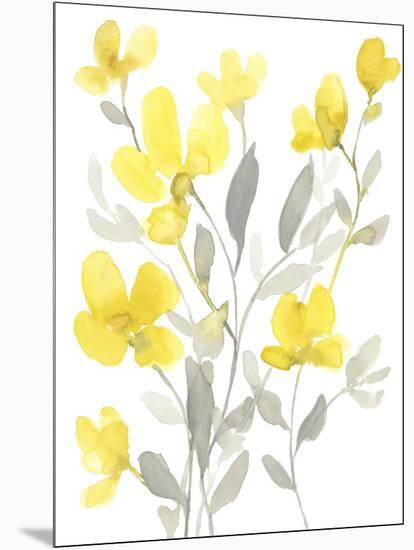 Yellow & Grey Garden I-Jennifer Goldberger-Mounted Art Print