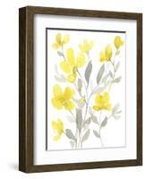 Yellow & Grey Garden I-Jennifer Goldberger-Framed Art Print