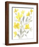 Yellow & Grey Garden I-Jennifer Goldberger-Framed Art Print