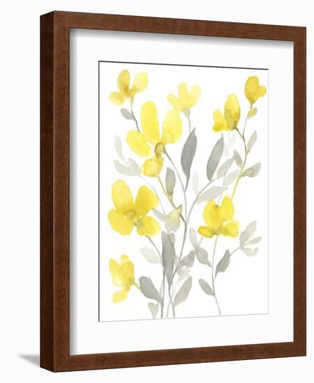 Yellow & Grey Garden I-Jennifer Goldberger-Framed Art Print