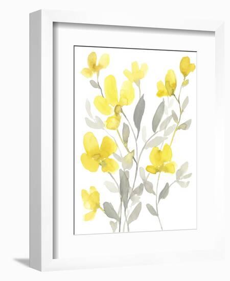 Yellow & Grey Garden I-Jennifer Goldberger-Framed Art Print