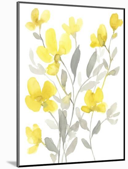 Yellow & Grey Garden I-Jennifer Goldberger-Mounted Art Print