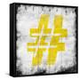 Yellow Hash-Jace Grey-Framed Stretched Canvas