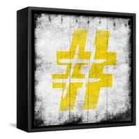 Yellow Hash-Jace Grey-Framed Stretched Canvas