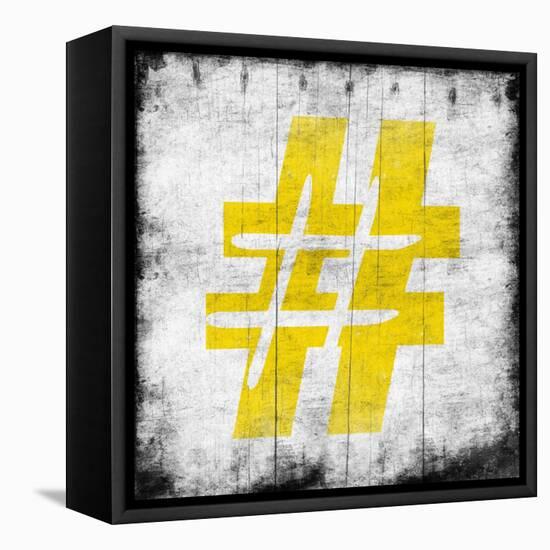 Yellow Hash-Jace Grey-Framed Stretched Canvas