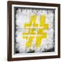 Yellow Hash-Jace Grey-Framed Art Print