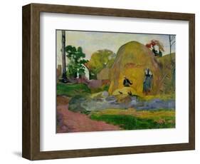 Yellow Haystacks, or Golden Harvest, 1889-Paul Gauguin-Framed Giclee Print