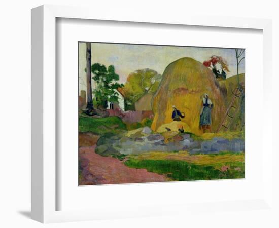 Yellow Haystacks, or Golden Harvest, 1889-Paul Gauguin-Framed Giclee Print