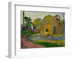 Yellow Haystacks, or Golden Harvest, 1889-Paul Gauguin-Framed Giclee Print