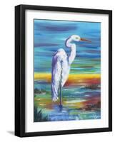 Yellow Heron I-Olivia Brewington-Framed Art Print