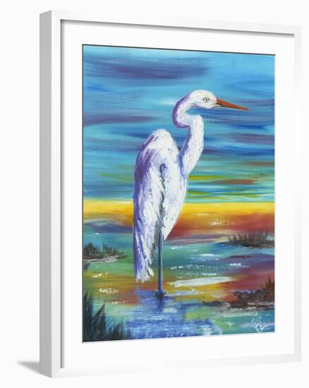 Yellow Heron I-Olivia Brewington-Framed Art Print