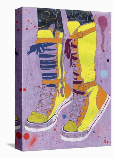 Yellow Hi Tops-Sarah Beetson-Stretched Canvas