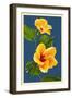 Yellow Hibiscus-Lantern Press-Framed Art Print