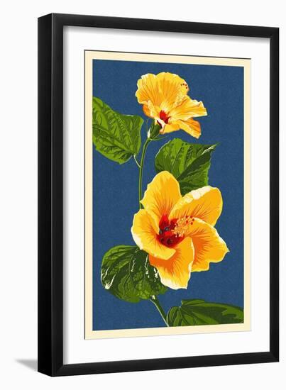 Yellow Hibiscus-Lantern Press-Framed Art Print