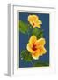 Yellow Hibiscus-Lantern Press-Framed Art Print