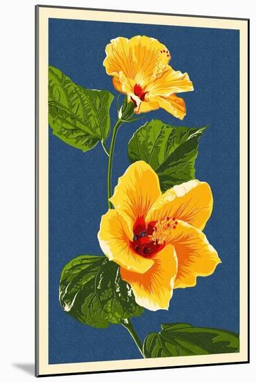 Yellow Hibiscus-Lantern Press-Mounted Art Print