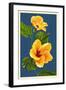 Yellow Hibiscus-Lantern Press-Framed Art Print