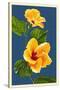 Yellow Hibiscus-Lantern Press-Stretched Canvas