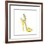 Yellow High Heeled Shoe-null-Framed Giclee Print
