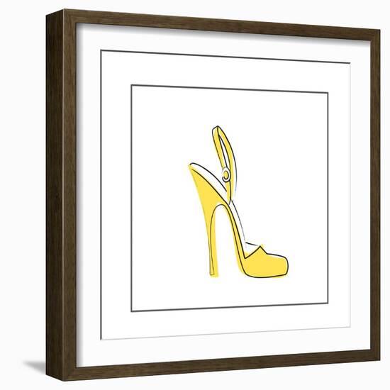 Yellow High Heeled Shoe-null-Framed Giclee Print