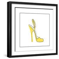 Yellow High Heeled Shoe-null-Framed Giclee Print