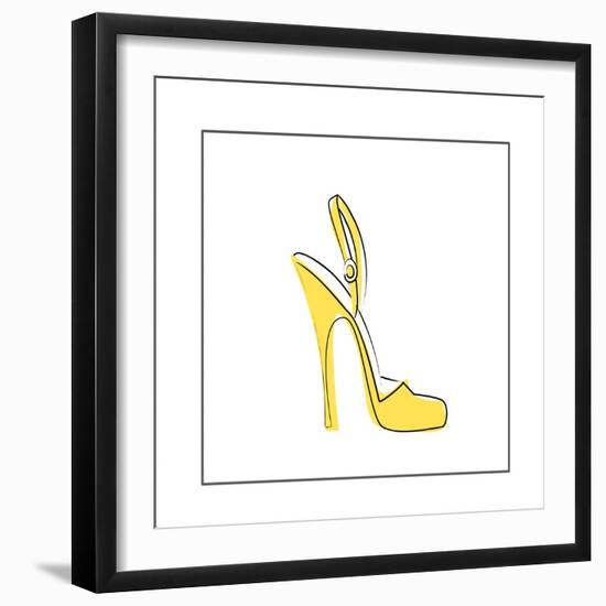 Yellow High Heeled Shoe-null-Framed Giclee Print