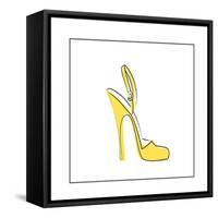 Yellow High Heeled Shoe-null-Framed Stretched Canvas