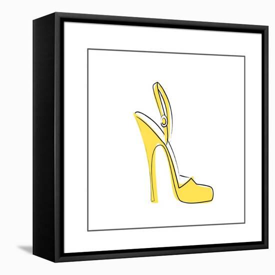 Yellow High Heeled Shoe-null-Framed Stretched Canvas