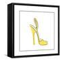 Yellow High Heeled Shoe-null-Framed Stretched Canvas