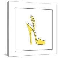 Yellow High Heeled Shoe-null-Stretched Canvas