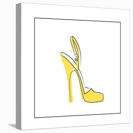 Yellow High Heeled Shoe-null-Stretched Canvas