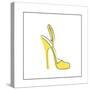 Yellow High Heeled Shoe-null-Stretched Canvas