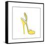 Yellow High Heeled Shoe-null-Framed Stretched Canvas