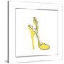 Yellow High Heeled Shoe-null-Stretched Canvas