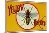 Yellow Hornet Brand Cigar Box Label-Lantern Press-Mounted Art Print