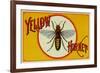 Yellow Hornet Brand Cigar Box Label-Lantern Press-Framed Art Print