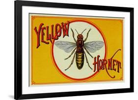 Yellow Hornet Brand Cigar Box Label-Lantern Press-Framed Art Print