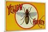 Yellow Hornet Brand Cigar Box Label-Lantern Press-Mounted Art Print